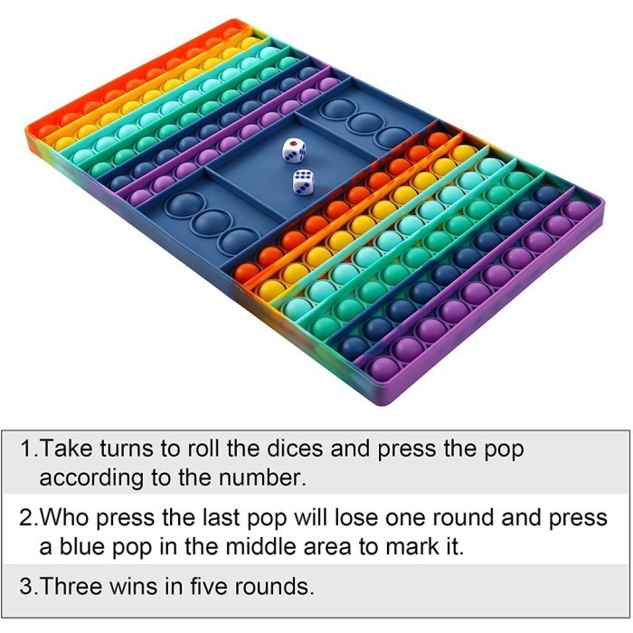 ONES mainan pop it jumbo rainbow popits board game popit figet toys 44*30CM - Dadu jumbo