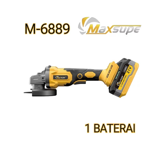 Mesin Gerinda Cordless Baterai MAXSUPE M6889 Brushless Portable Gurinda Charger Bateray Grinder Grin