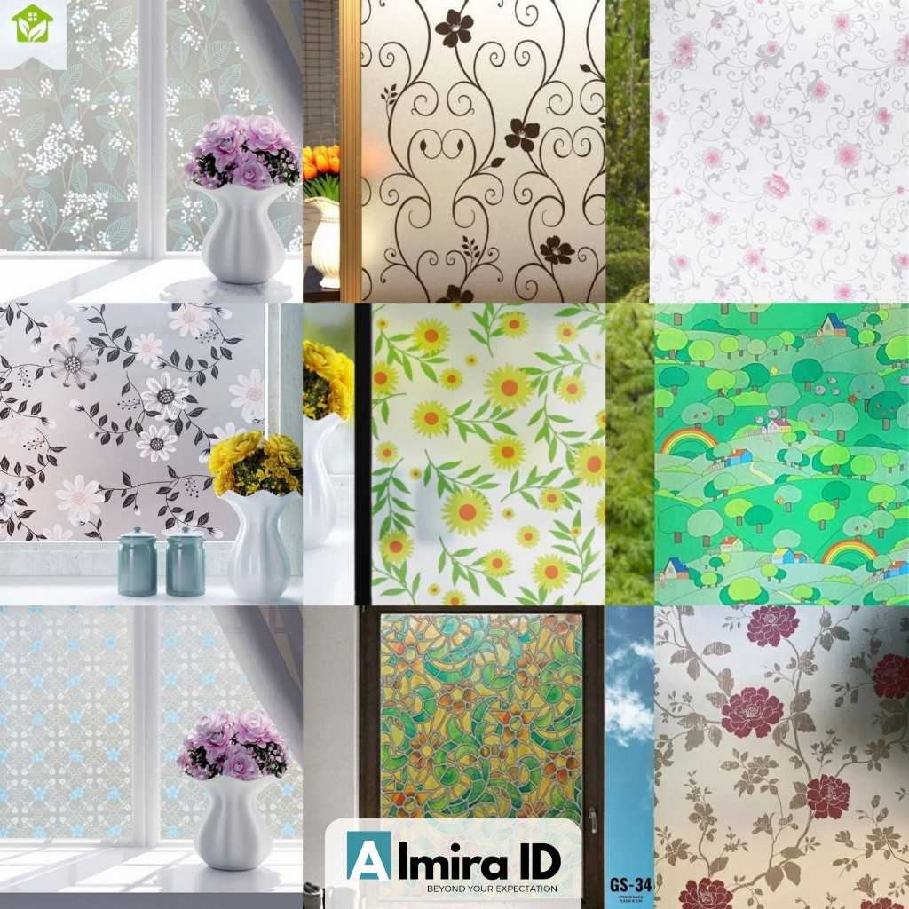 (COD) 60cm x5meter Wallpaper Stiker Kaca Jendela Pintu Kaca Sticker Kaca / Kaca film / stiker kaca j