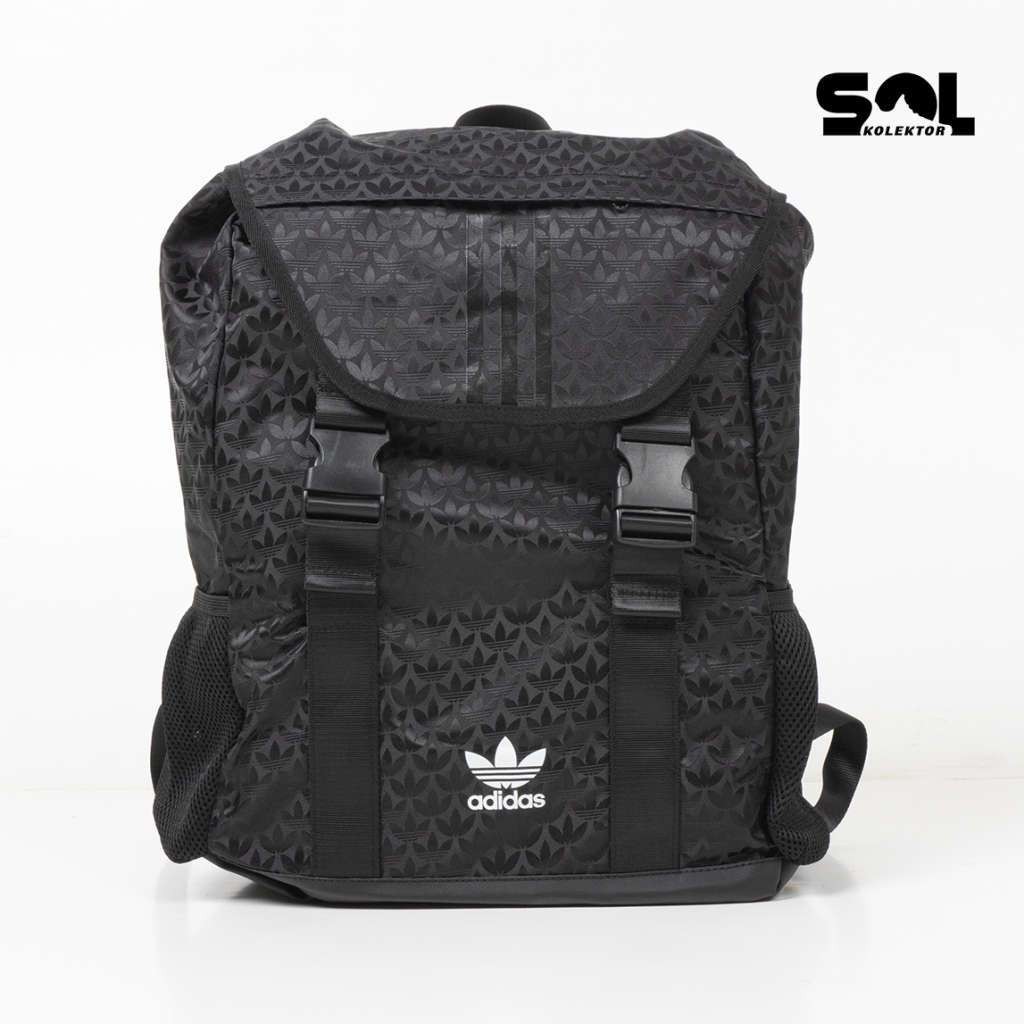 Adidas Trefoil Monogram Unisex Logo Backpack-Black