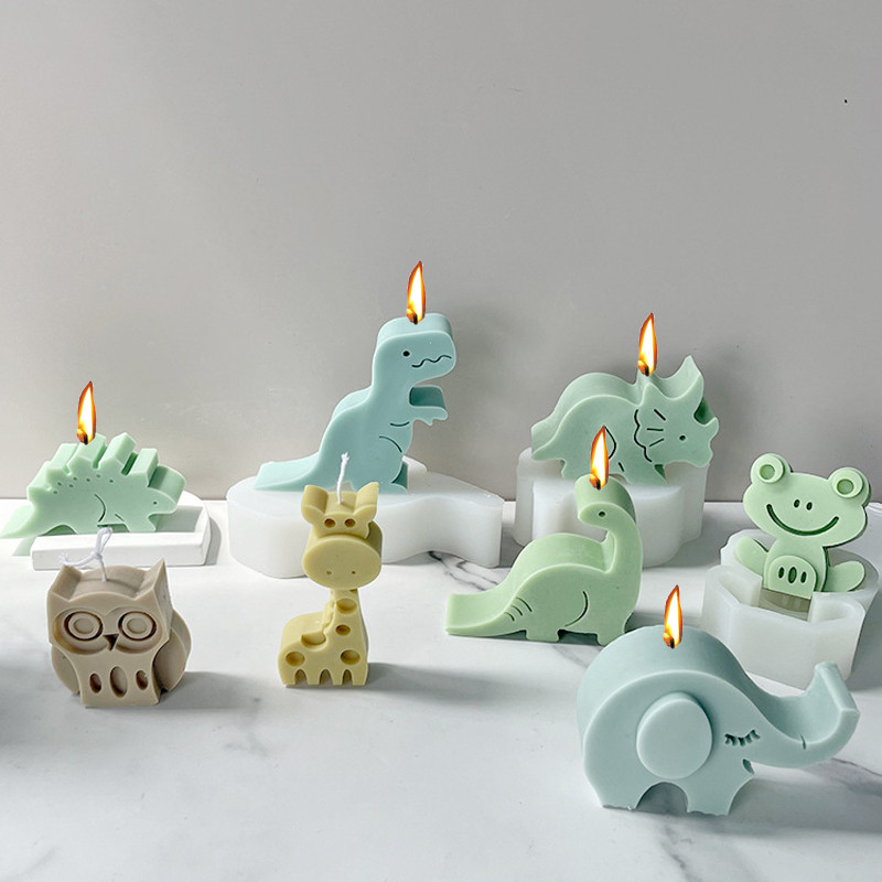 

Dinosaur Series Silicone Molds Various Animal Aromatherapy Candles Plaster Resin Decoration Making Supplies Home Handmade Gifts