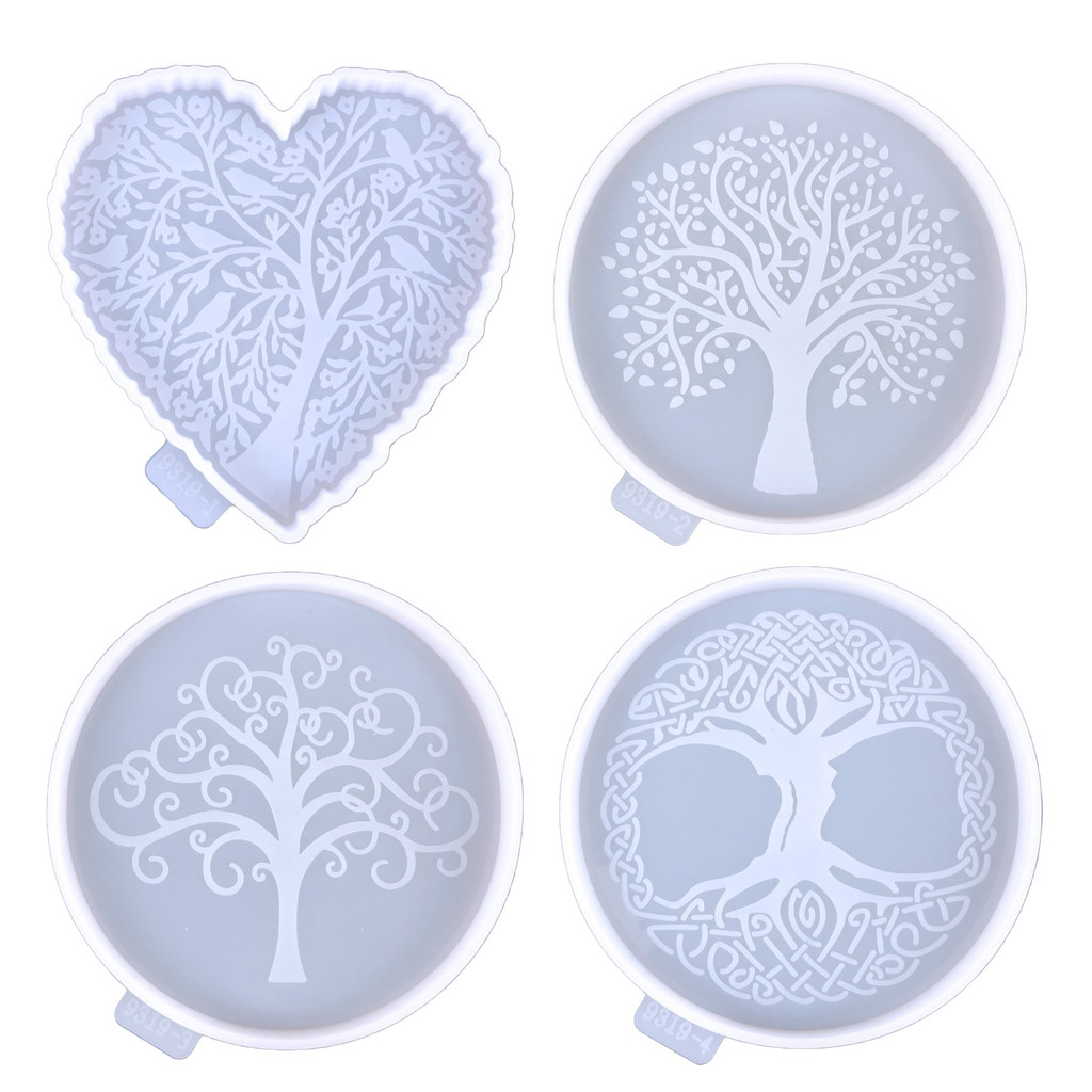 

Heart Shaped Tree of Life Resin Mould Epoxy Resin Silicone Mold for DIY Tree Coaster Desktop Decoration Cup Mats Silicone Molds