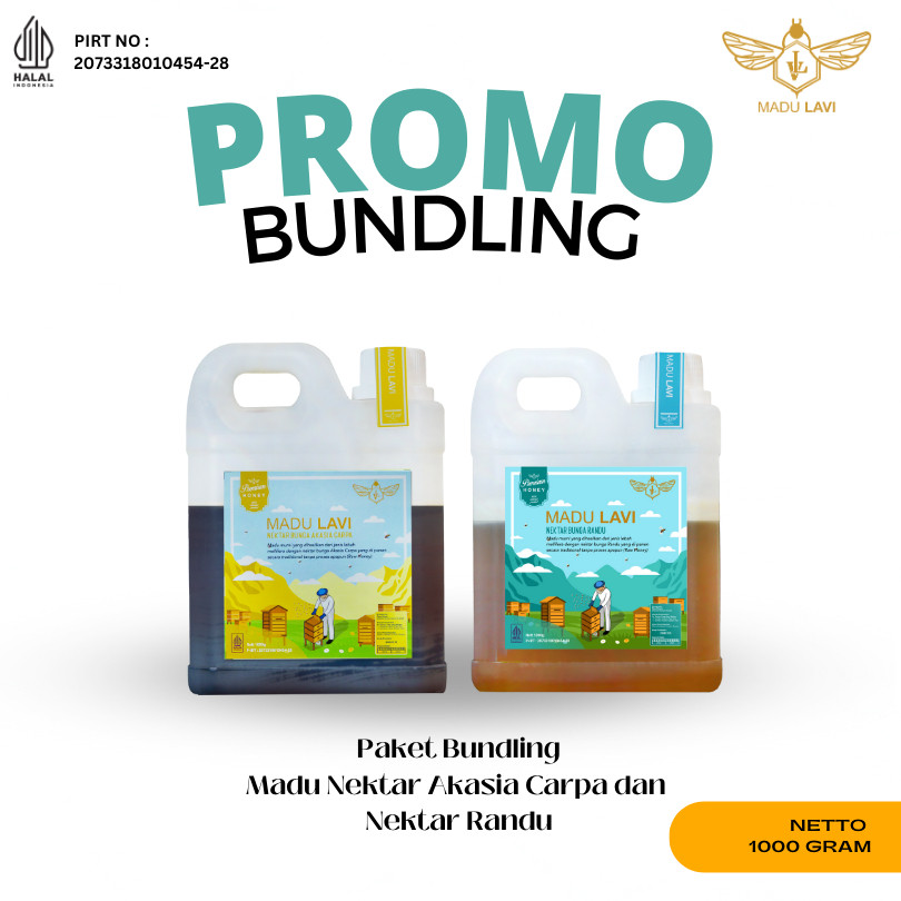 

New Paket Bundling madu akasia carpa dan madu nektar randu kemasan 1kgPremium