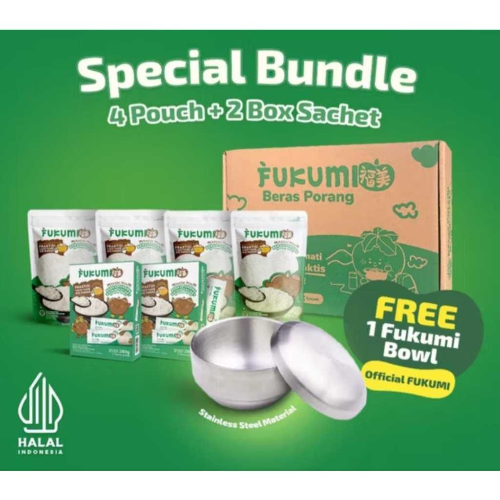 

FUKUMI Bundle 4 Pouch & 2 Box Beras Porang Free Fukumi Bowl