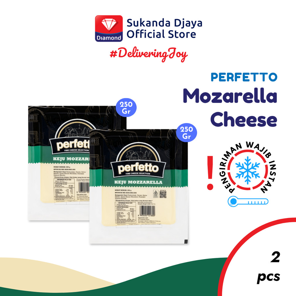

Perfetto Keju Mozzarella Cheese 250 Gr - Twin Pack