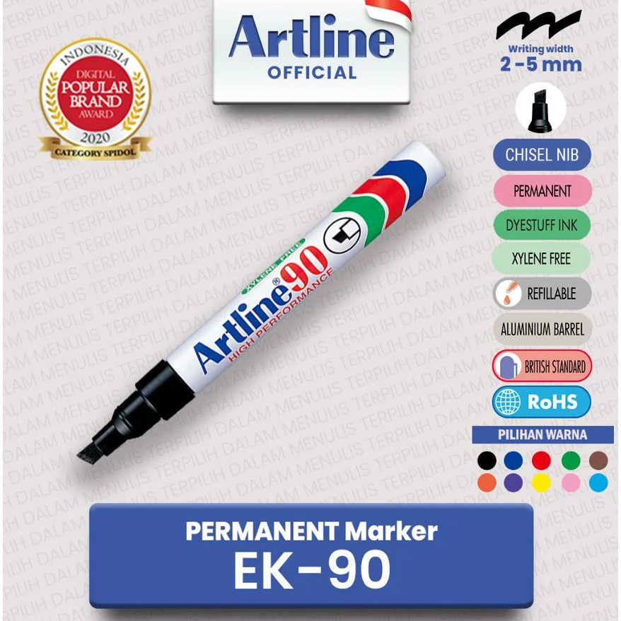 

Artline Spidol Permanent Marker Ek-90 Tahan Air [PER 1 SPIDOL]