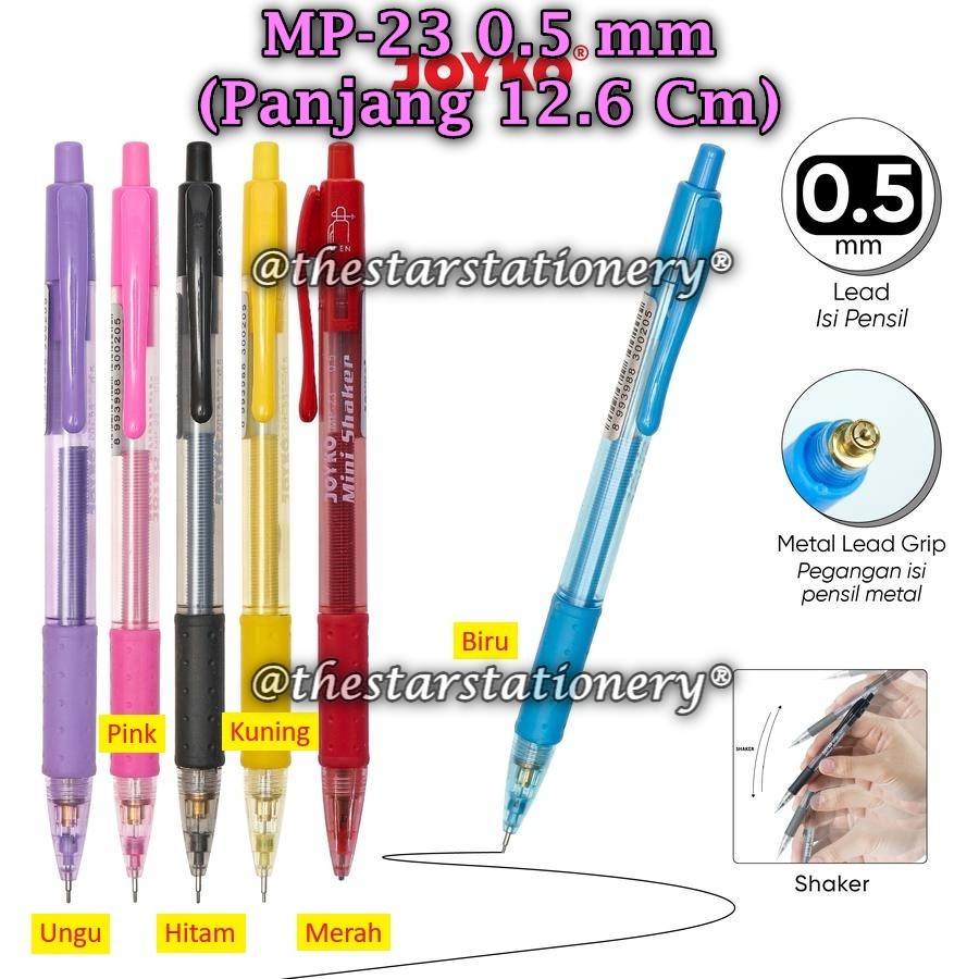 

(1 Biji) Pensil Mekanik JOYKO MP-23 0.5 mm BISA PILIH WARNA / Mechanical Pencil Joyko MP-23 (1 Biji)