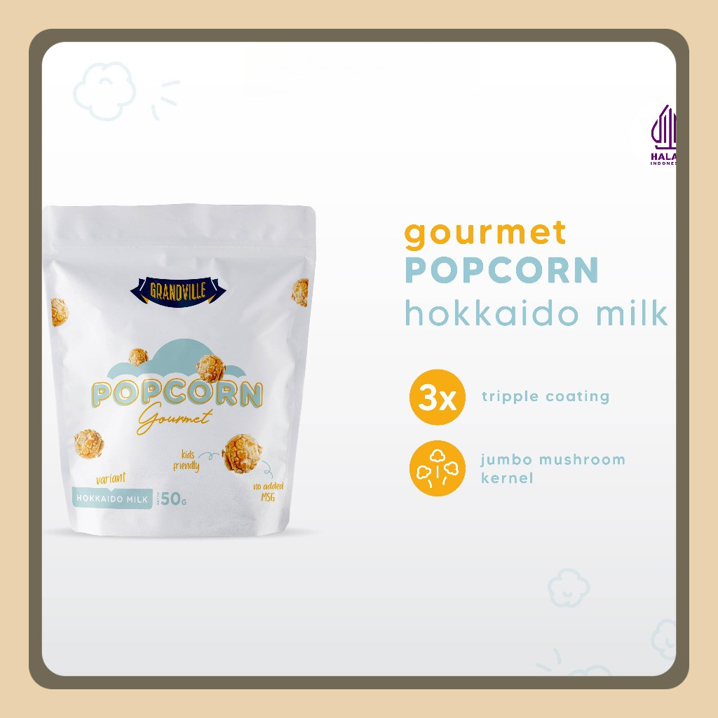 

Grandville Popcorn Gourmet Hokkaido Milk Bebas MSG