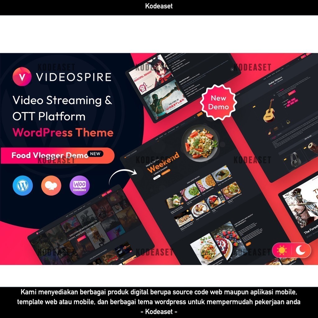 WORDPRESS THEME VIDEOSPIRE BLOG/VLOG STREAMING   D5740 TEMA TEMPLATE WEB BY KODEASET LISENSI ORIGINA