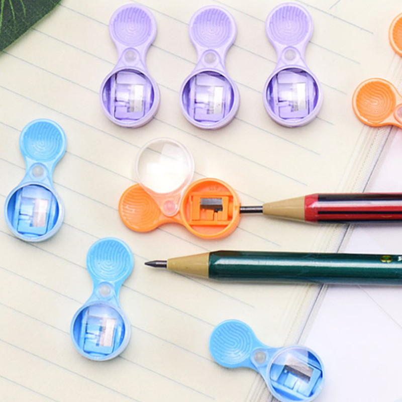 

10pcs Pointer Pencil Sharpener Mini 2mm Leads Sharpener Portable Sharpener With Magnifying Glass Sharpening Tool