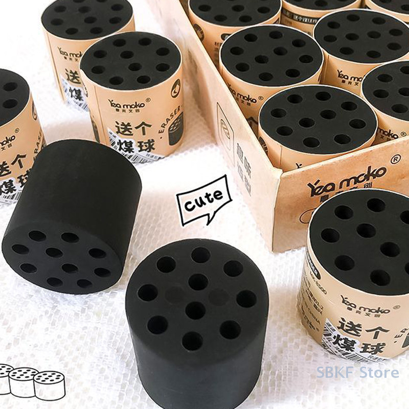 

Cartoon Coal Ball Shape Retro Pencil Eraser Creative Cute Rubber Erasers Gift Kids Kawaii School Office Stationery