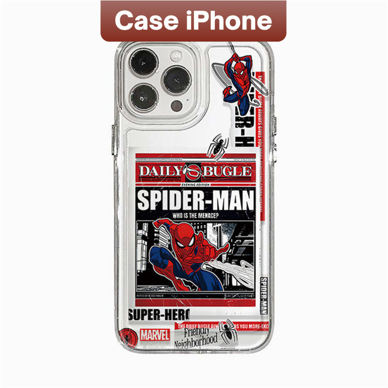 Casing Iphone Spiderman Aesthetic Case Bening Clear Case Iphone 13 12 11 PRO MAX 14 15 PLUS XS XR 6+