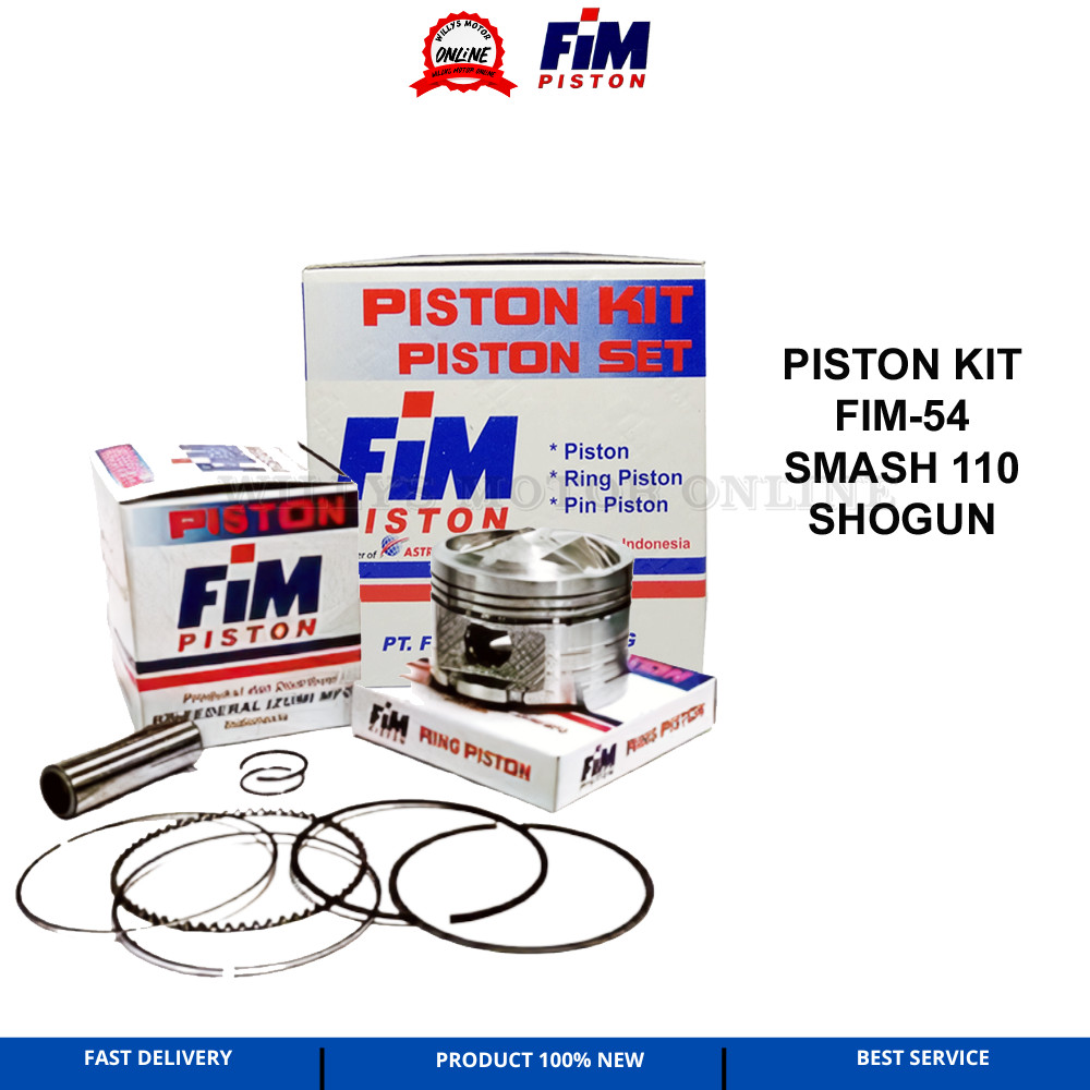 PISTON KIT SMASH SHOGUN 110 125  FIM IZUMI FIM 54 SEHER SMASH