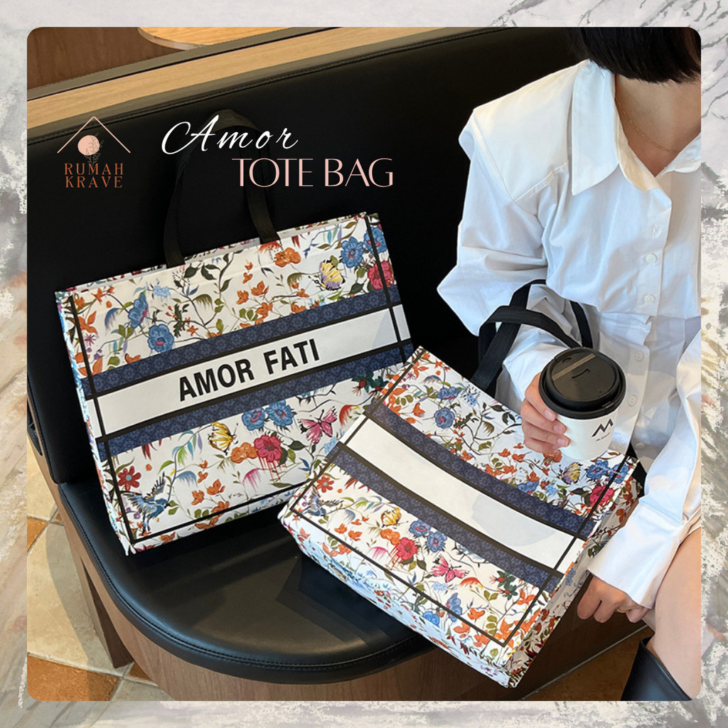 

RUMAH KRAVE - Amor Tote Bag Goodie Bag Tas Kantong Hadiah Motif Bunga