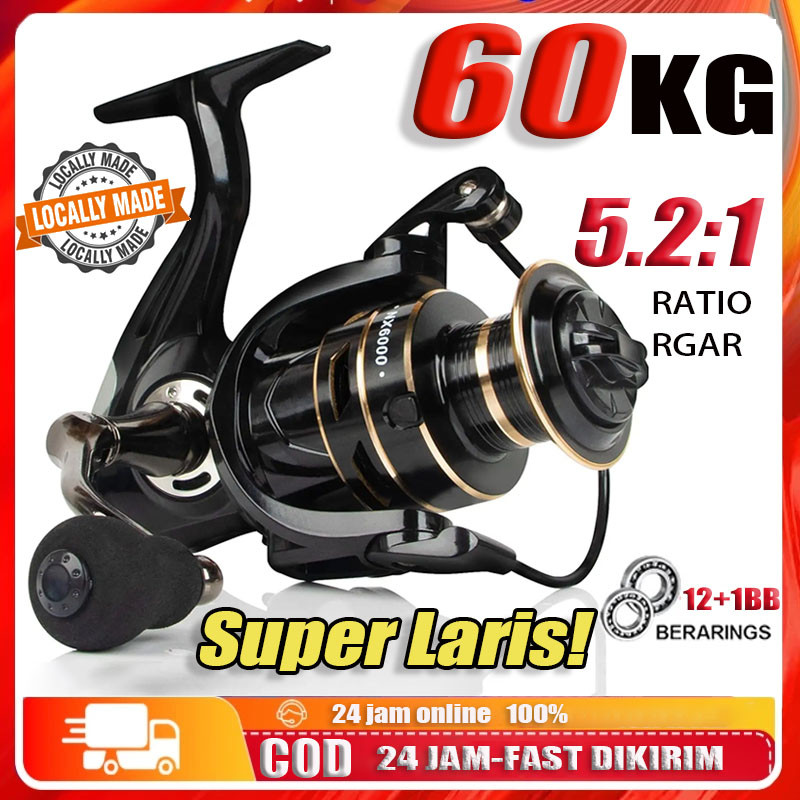 Joran Pancing Premium Reel NX1000-7000 60KG laut Fishing Reel power handle Spinning Reel Murah Kuat