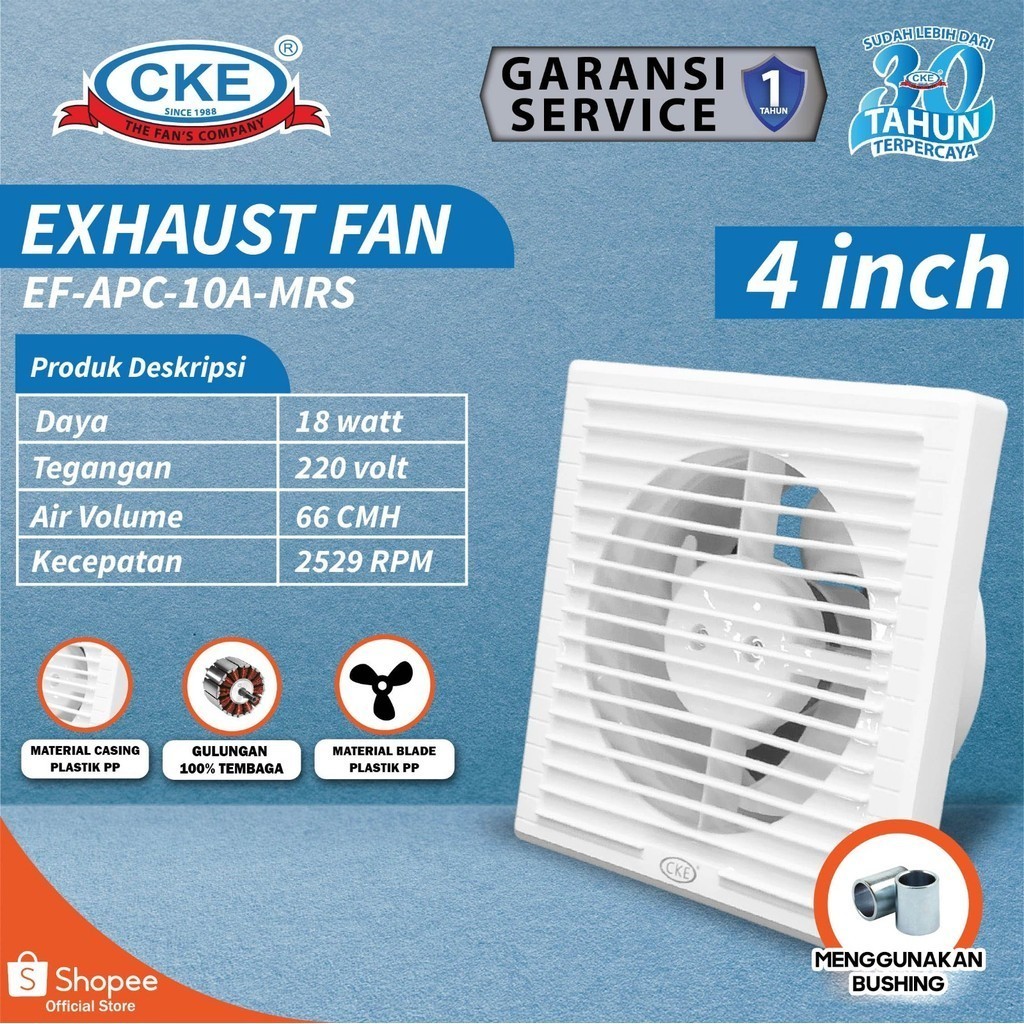 Exhaust Fan Mini Penghisap Udara 4 Inch Kipas Hexos Dinding Tembok