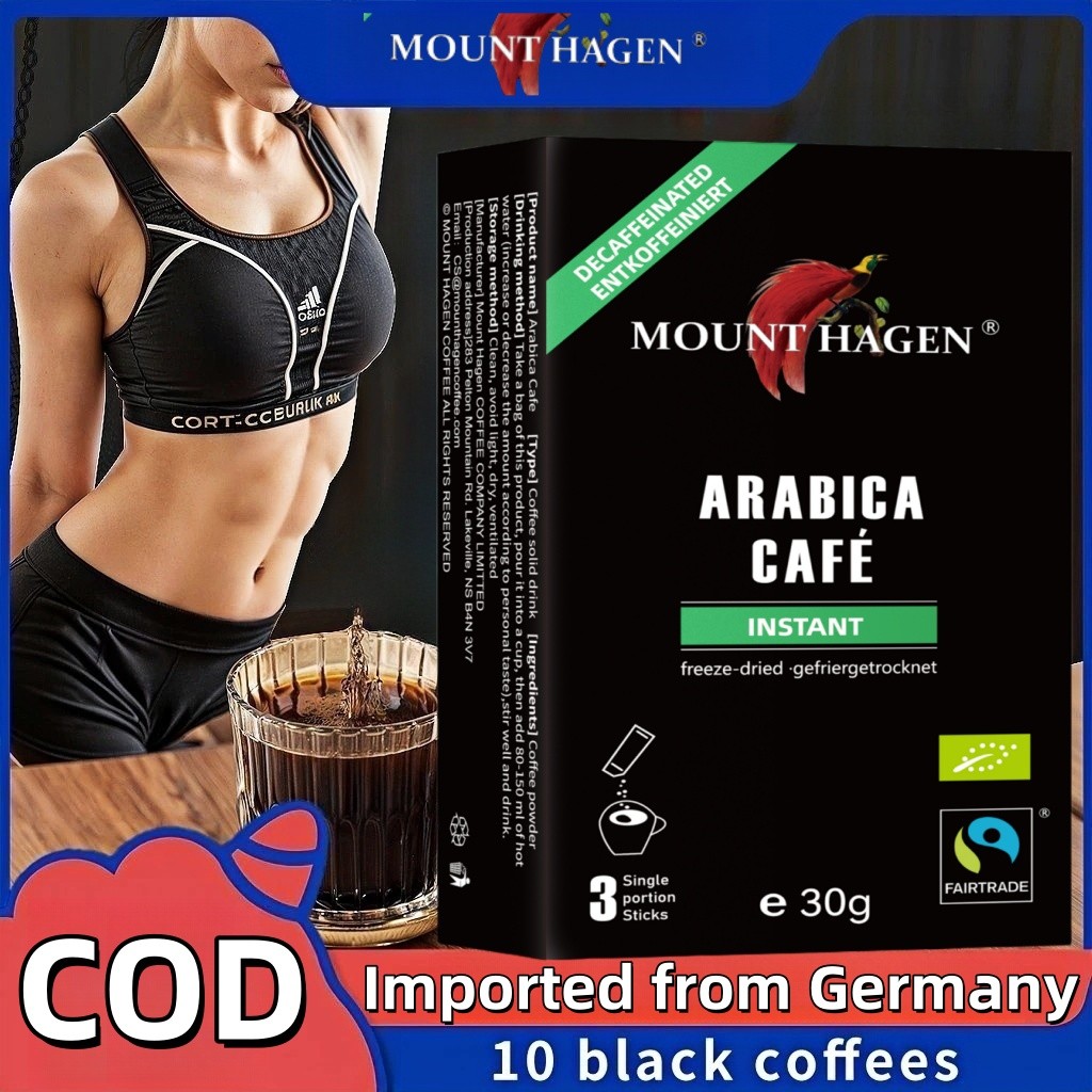 

MOUN HAGEN Arabica Pure Black Coffee Instant Decaffeinated Coffee Freeze-Dried Coffee 0 Fat 10 Pack Slimming Coffee