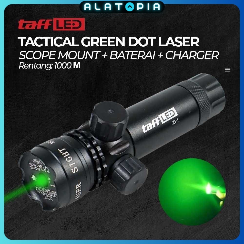 TaffLED Laser Tactical Green Dot Scope Mount Baterai Charger - JG-1 toko medan amplas