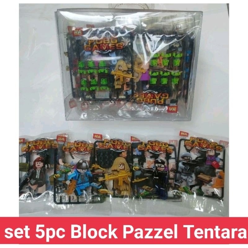 5pc Block Mika Mainan Pazzel Tentara HA