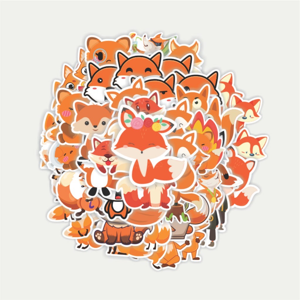 

Sticker Pack Stiker Hewan Rubah | Sticker TUMBLR | Stiker LAPTOP KOPER HELM