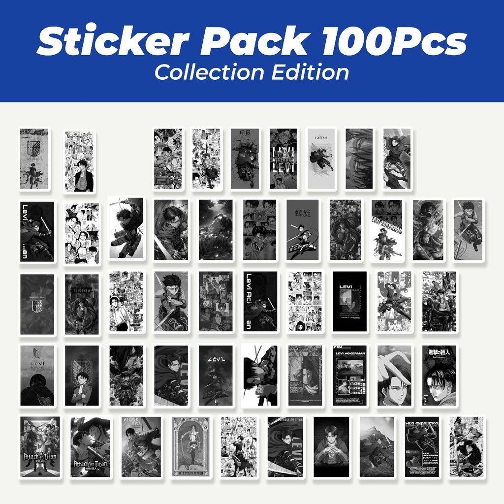 

Hot Stiker Anime Levi B&W Lucu Anti Air Stikers Berperekat Waterproof Sticker Decal Buat Motor Helm Buku Journal Koper Casing HP Laptop Botol Minum