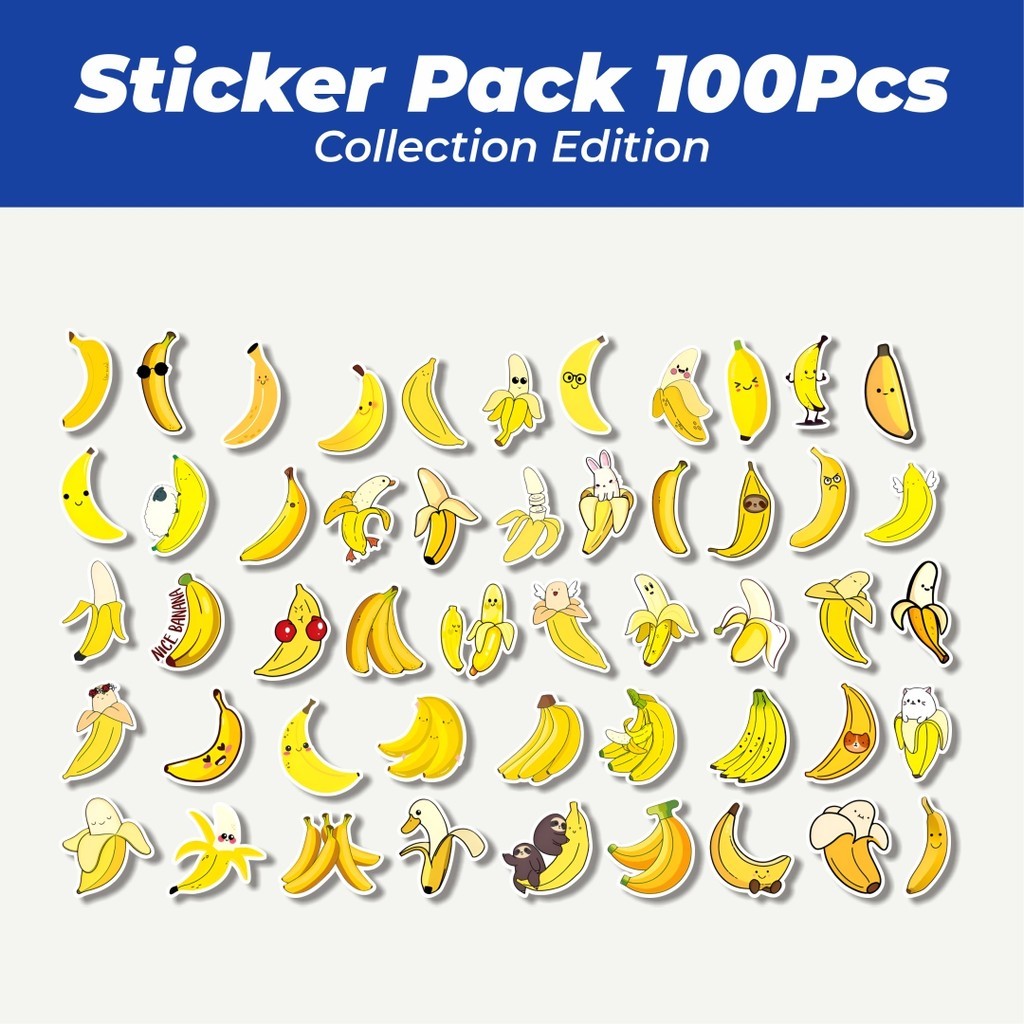 

Hot Stiker Banana [Pisang] Lucu Anti Air Stikers Berperekat Waterproof Sticker Decal Buat Motor Helm Buku Journal Koper Casing HP Laptop Botol Minum