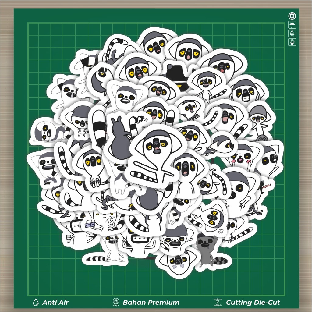 

HOT 50 PCS STIKER Sticker Hewan Lemur Stiker Fashion Cars Decal Dingin Kartu Album Custom Vinyl Anti Air- Sticker Aesthetic Buku Journal Koper Casing HP Tablet Laptop Helm Motor Botol Minum