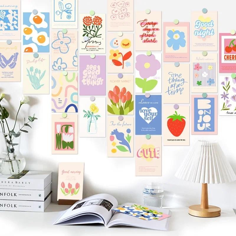 

Ins Colorful Flower Tulip Postcards Cute Decorative Card Photo Props Diy Background Home Decor Student Greeting Card 30 Sheets
