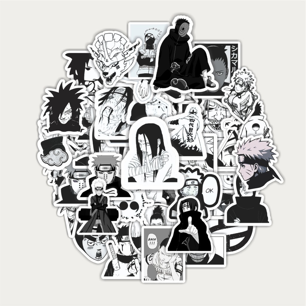 

Sticker Pack Stiker Anime Naruto Black & White | Sticker TUMBLR | Stiker LAPTOP KOPER HELM