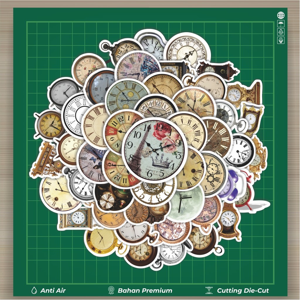 

HOT 50 PCS STIKER Sticker Jam Vintage Sticker Stiker Fashion Cars Decal Dingin Kartu Album Custom Vinyl Anti Air- Sticker Aesthetic Buku Journal Koper Casing HP Tablet Laptop Helm Motor Botol Minum