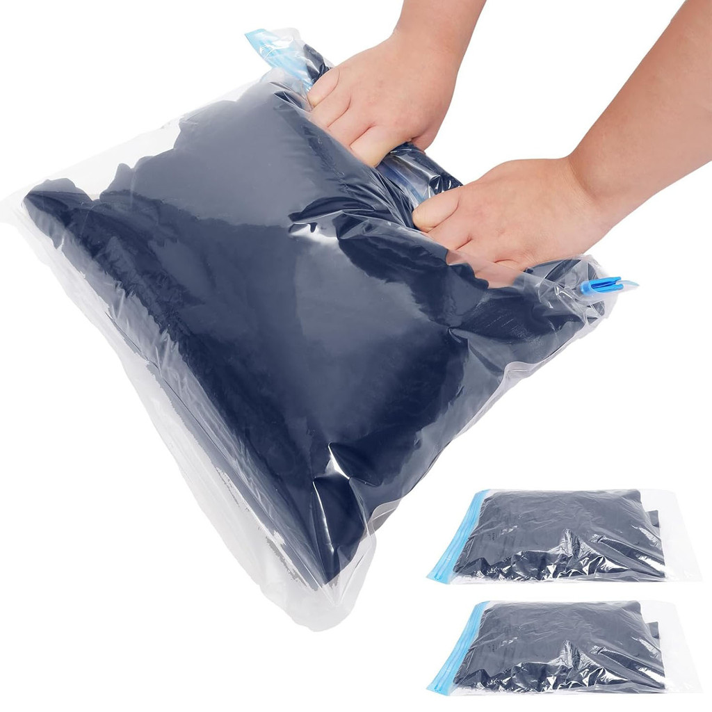 

Compression Bags No Vacuum Needed,Travel Camping Essentials Vacuum Bags for Luggage Packing Roll Up Space Saving Storage Bag 4ps