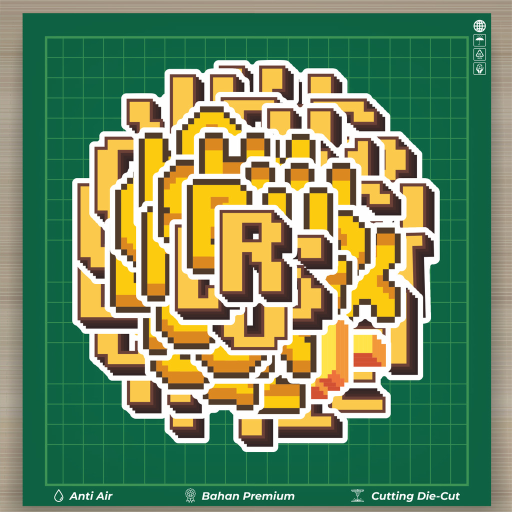 

HOT 50 PCS STIKER Stiker Alphabet Pixel [ABJAD] Dekorasi Lucu Kreatif untuk Notebook, Skateboard, HP