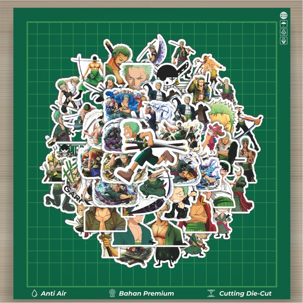 

HOT 50 PCS STIKER Stiker Anime One Piece Roronoa Zoro Stiker Fashion Cars Decal Dingin Kartu Album Custom Vinyl Anti Air- Sticker Aesthetic Buku Journal Koper Casing HP Tablet Laptop Helm Motor Botol Minum