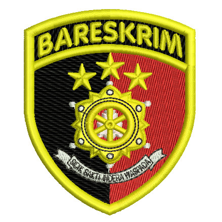ATRIBUT POLRI BET/LOGO POLRI KORPS BARESKRIM BORDIR TIMBUL HARGA SATUAN READY STOK LENGKAP,SIAP KEMA