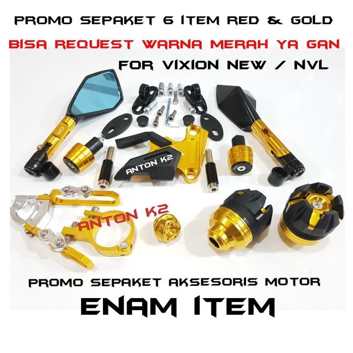 JALU BANDUL STANG CNC VIXION NEW-NVL VARIASI SEPAKET 6 ITEM - RED