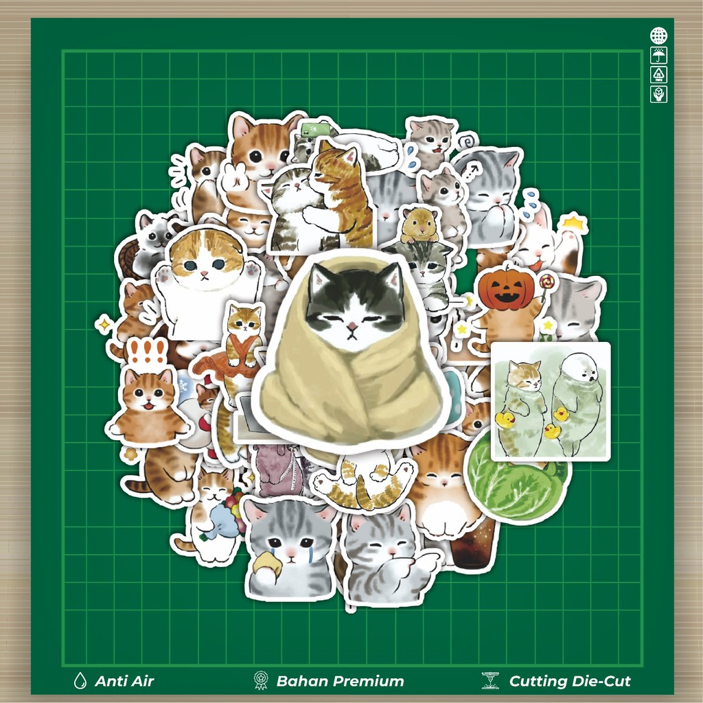 

HOT 50 PCS STIKER Stiker Kawaii Kitten V2 [Kucing] Stiker Fashion Cars Decal Dingin Kartu Album Custom Vinyl Anti Air- Sticker Aesthetic Buku Journal Koper Casing HP Tablet Laptop Helm Motor Botol Minum