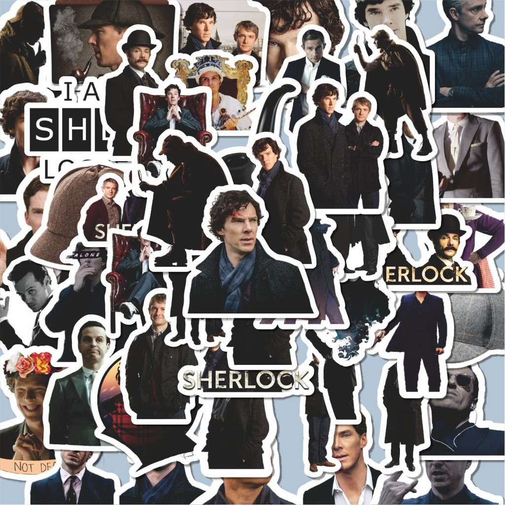 

100PCS Lucu Stiker Sherlock Series Stiker Aesthetic Stiker Anti Air Stikers Berperekat Waterproof sticker decal buat Motor Helm Buku Journal Koper Casing HP Laptop Botol Minum Hadiah anak