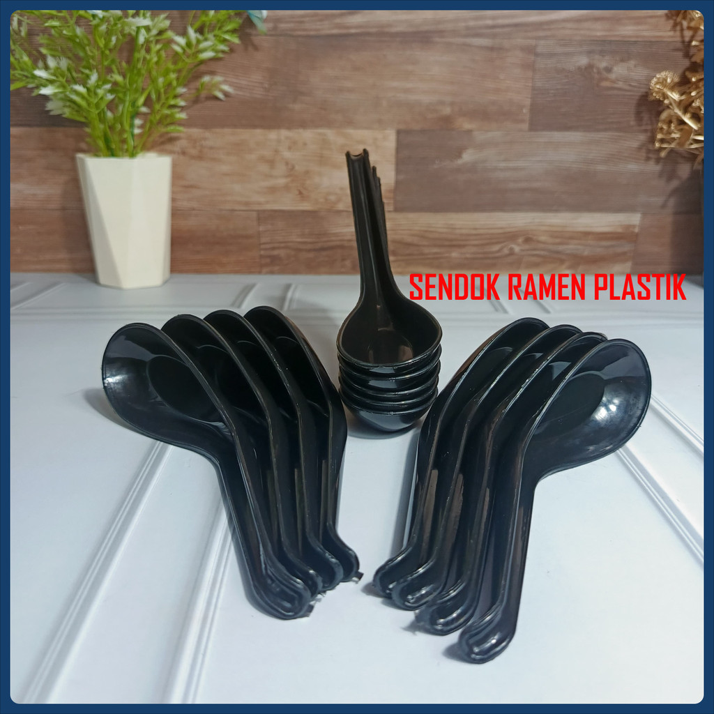 COD 1 Lusin Sendok Plastik Clio Ramen Jepang / Sendok Bebek / Sendok Bubur / Sendok Makan Bebas BPA