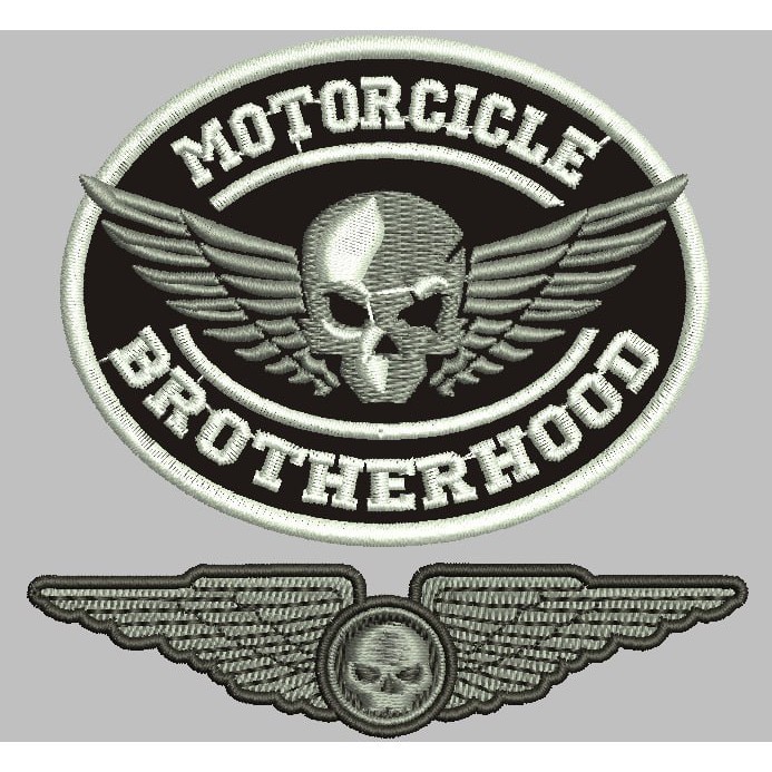 ISTUDIOS-314 PATCH BORDIR MOTORCICLE BROTHERHOOD SKULL LOGO/AKSESORIS