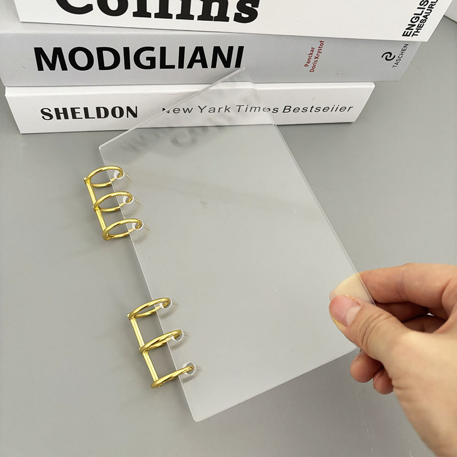 

A6 Acrylic Transparent Double-Sided Laminated Hard DIY Cover Photo Album Loose Leaf Binder Account Book Office Stationery