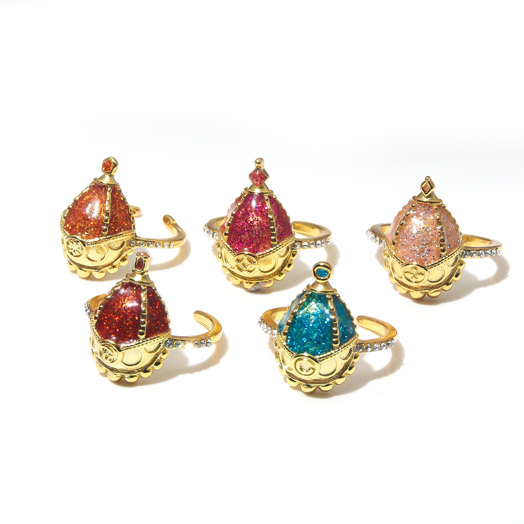 Anime Magical Girls Tomoe Mami Ring Adjustable Soul Gem Crown Metal Rings Cosplay Props for Women Je