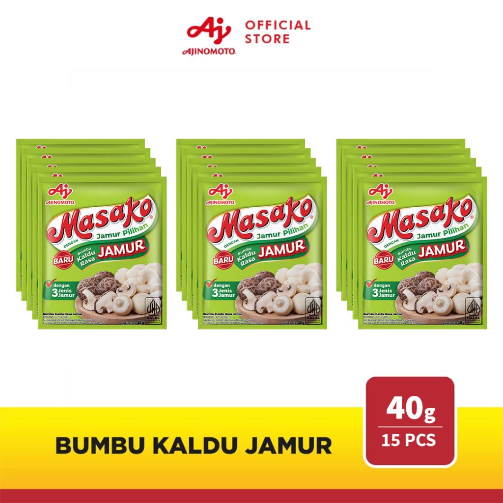 

Masako® Bumbu Kaldu Rasa Jamur 40g (15 pcs)