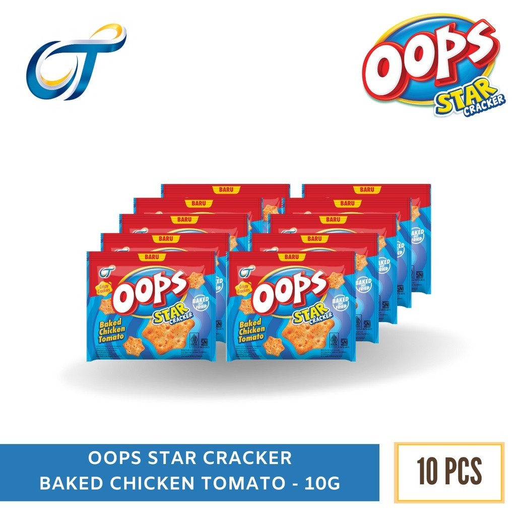 

Oops Star Baked Chicken Tomato 10GR - [1 Renceng Isi 10 Pcs]