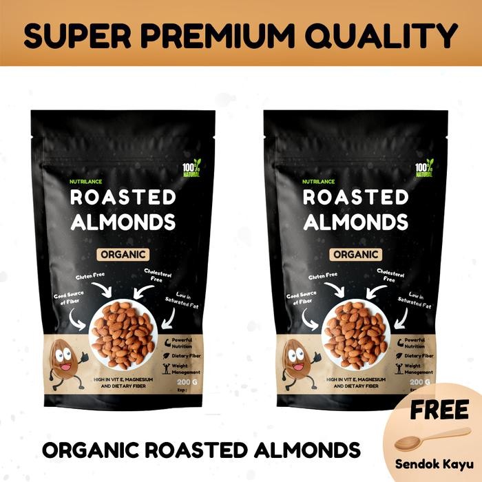 

MURAH 2 PACK Kacang Almond Panggang Kupas Organik - Premium Quality