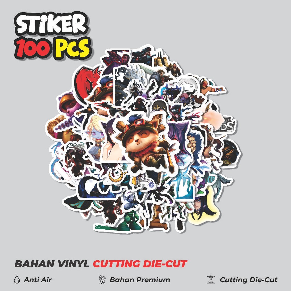 

Terbaru! 50 pcs Stiker Kartun League Of Legends Skin 6 Dekorasi Lucu Kreatif untuk Notebook, Skateboard, HP