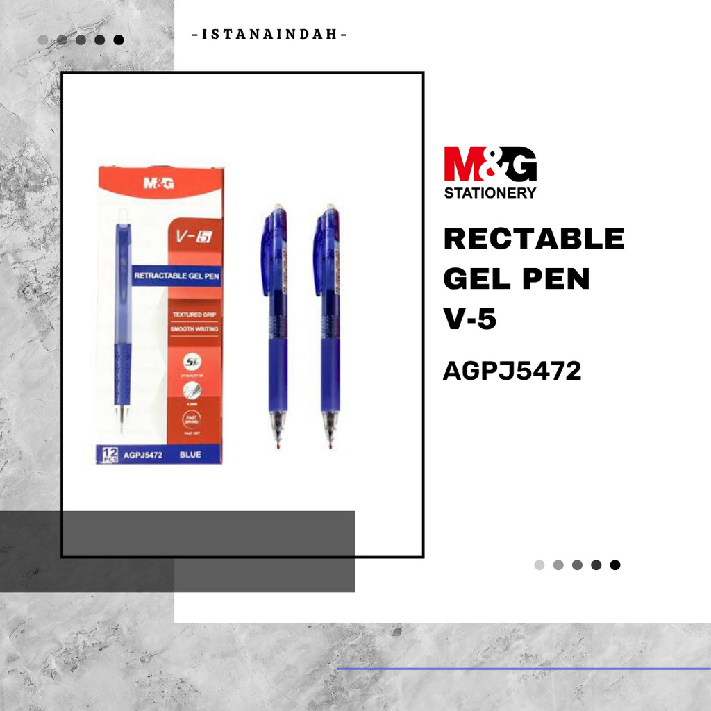 

M&G Rectractable Gel Pen V-5 Ink Blue 0.5mm AGPJ5472