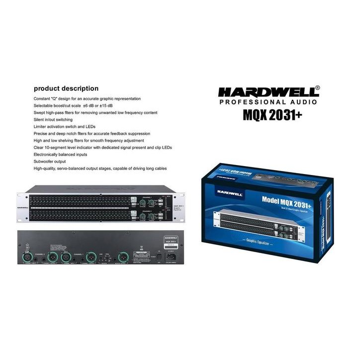 Equalizer HARDWELL MQX2031+ Original MQX 2031 + Subwoofer MQX2031plus