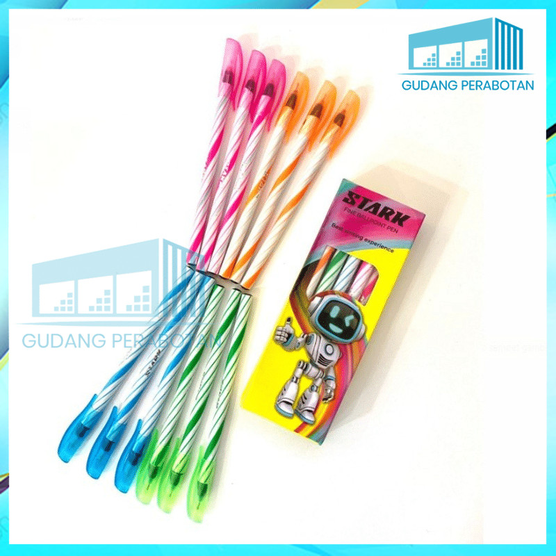 

GP GROSIR (12pc) PULPEN ULIR / PEN LILIN STARK 1 PAK / BOLPOIN HITAM MURAH