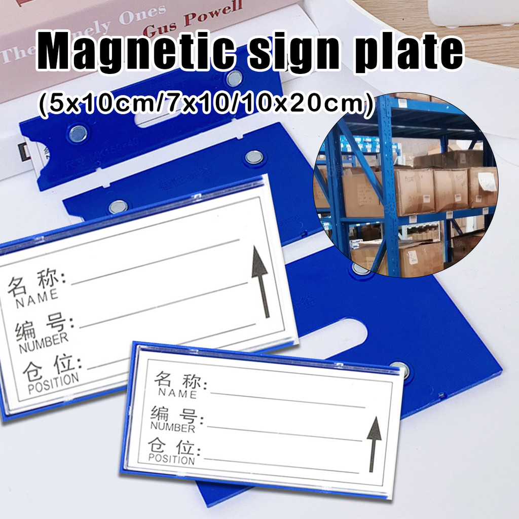 

1PC magnet nametag / Price Tag Holder (Bahan Acrylic Berkualitas，Magnetik) papan harga price tag