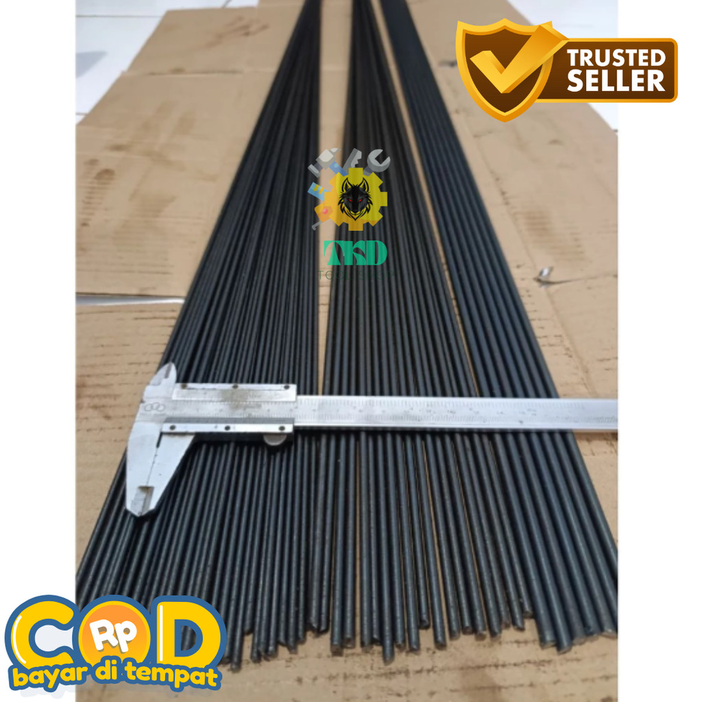 

AS BAJA HITAM POLOS Diameter 2.5, 3, 3.5, 4, 4.5, 5, 5.5, 6, 7 mm Panjang 1M